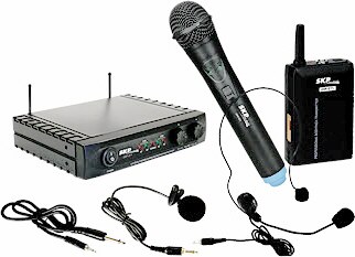 Microfono inalambrico con 2 canales de UHF UHF-271