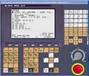 El programa CNC se carga sobre una r�plica en pantalla del teclado de un controlador Fanuc, que es igual al de una m�quina CNC industrial est�ndar...