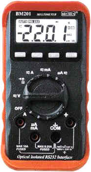 Mult�metro digital  port�til con salida para PC BM-201