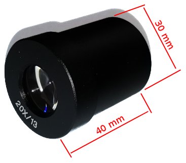 Ocular 20X WF para microscopios y lupas estereoscópicas, con tubo de 30 mm de diámetro SMZ-O-20X