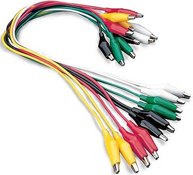 Juego de 10 cables de colores con pinzas cocodrilo EM-8634