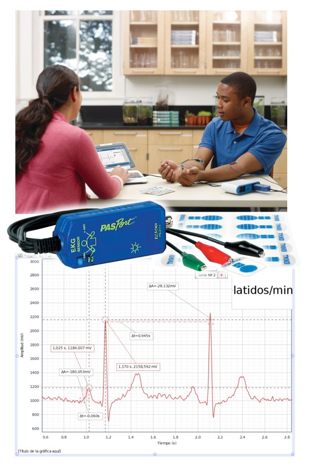 Sensor PASPort Electrocardiógrafo para conectar a interfase PASPort PS-2111