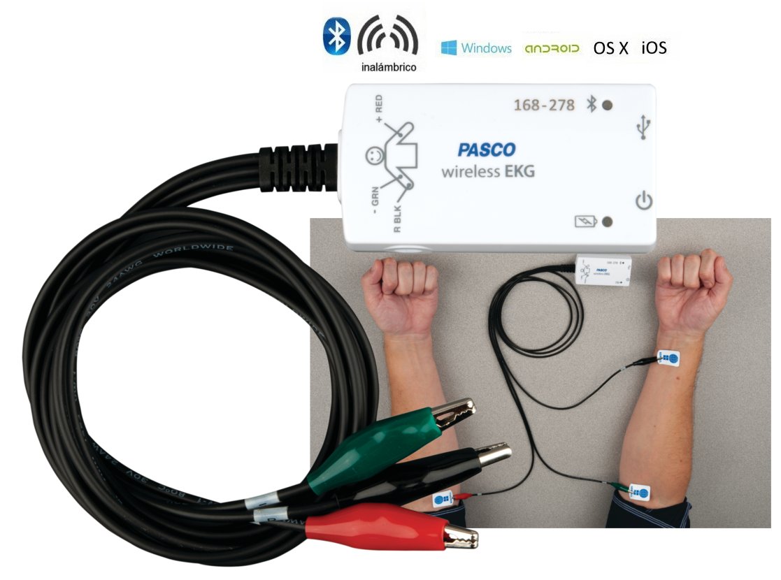 Sensor Electrocardiográfico (ECG/EKG) con enlace inalámbrico por BT4 PS-3236