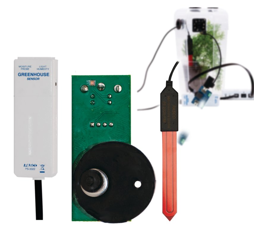 Multisensor para invernadero: iluminación, temperatura ambiente, humedad relativa ambiente y humedad del suelo PS-3322