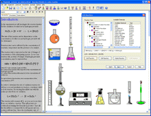 Vista de pantalla de la versi�n profesional del software de Qu�mica
