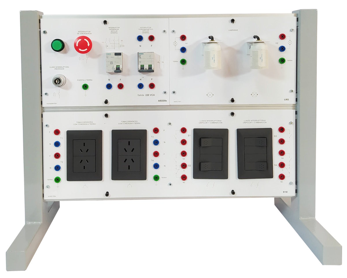 Tablero de sobremesa para la práctica experimental inicial con Instalaciones Eléctricas Domiciliarias ELEC 22