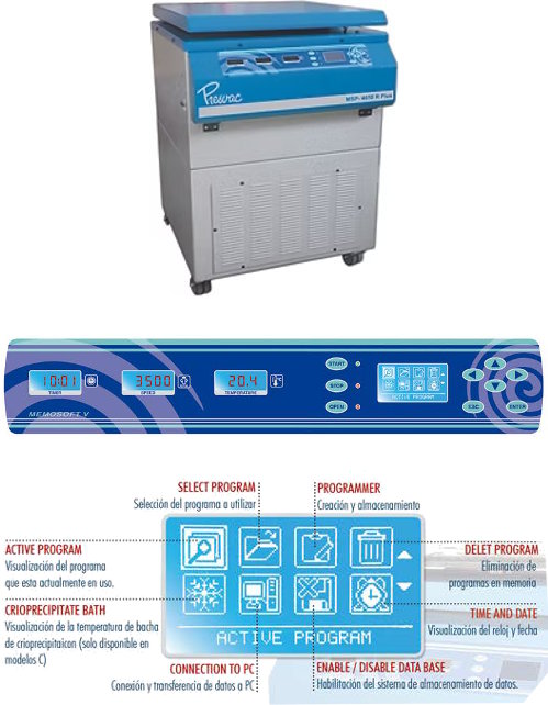 Centrífuga de pie refrigerada para bancos de sangre, con 4 plazas de 1000 ml MSP-4650 R PLUS