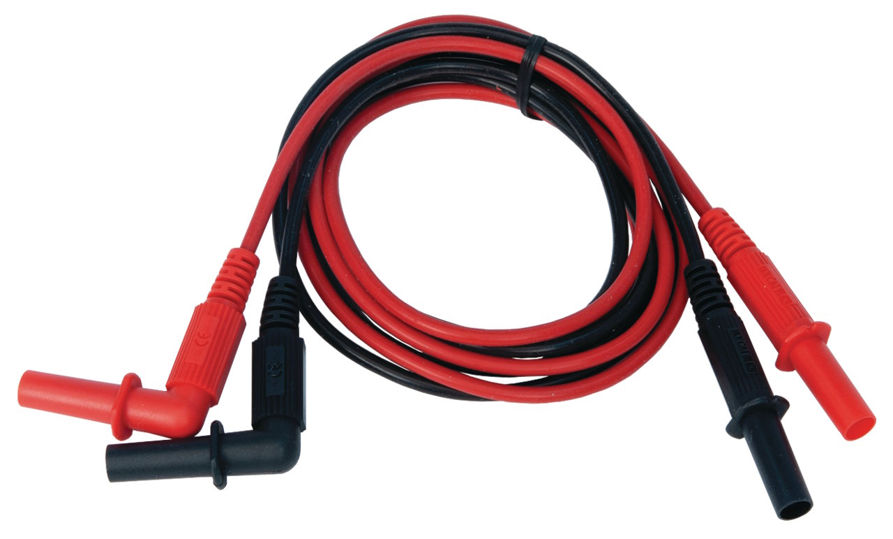 Par de cables, rojo y negro, rematados en fichas banana de 4mm, con aislación para 1 kV SE-9269