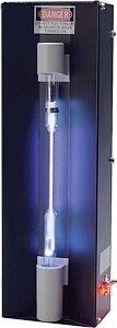Fuente ionizadora con tubo de Plucker montado